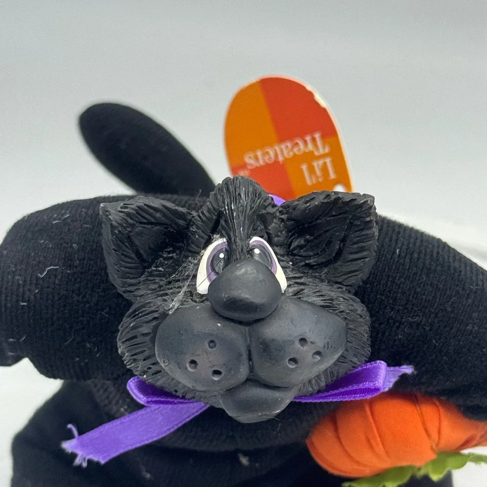 Russ Berrie Li'l Treaters Trick Black Cat Halloween Plush Pumpkin Kathleen Kelly